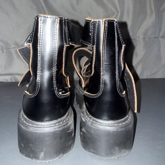 Steve Madden Rogue Black Ankle Bootie Women's 7.5 Platform Biker Buckle Up - Picture 13 of 16